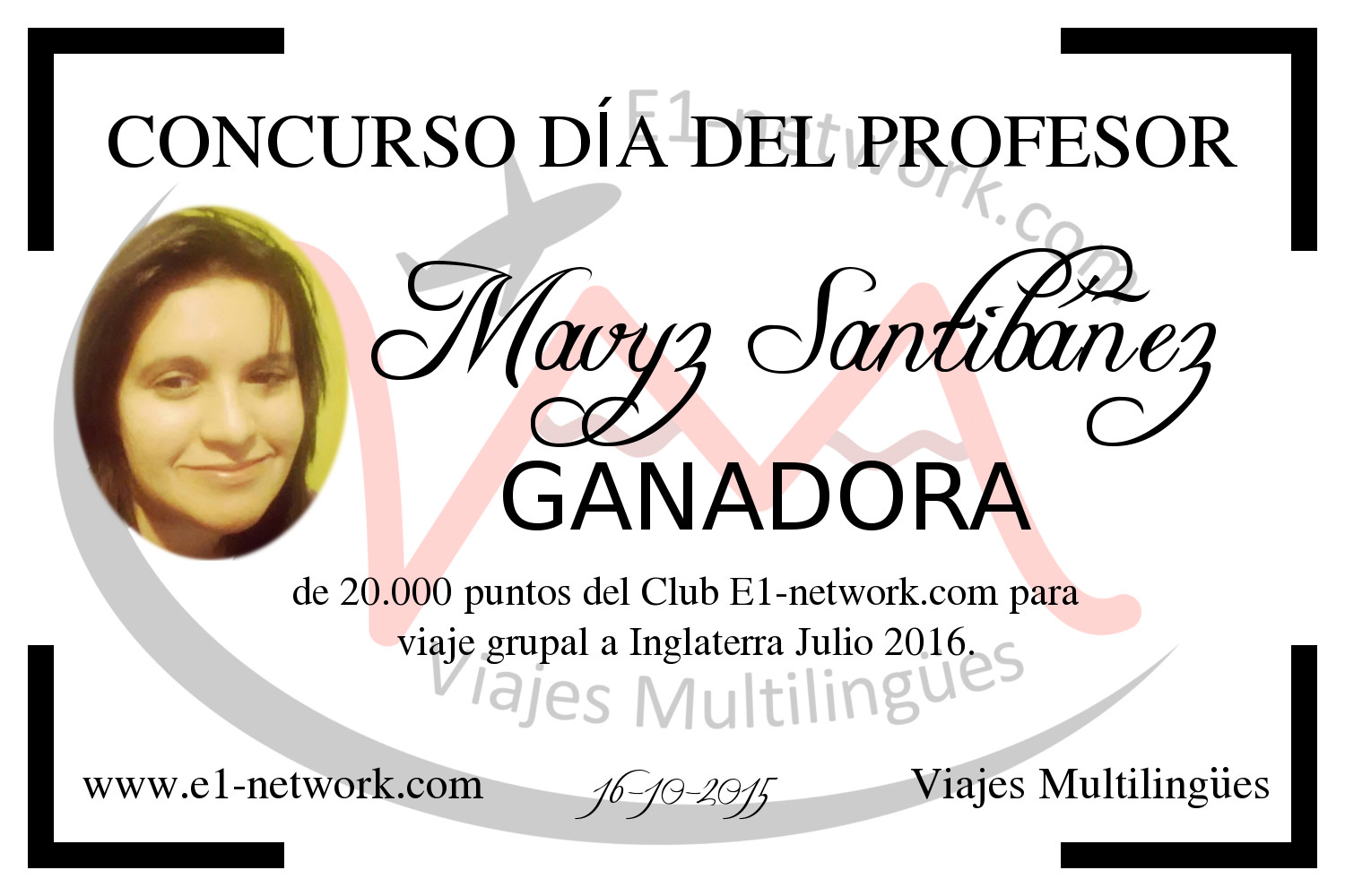 ganadora de 20000 puntos del club e1-network