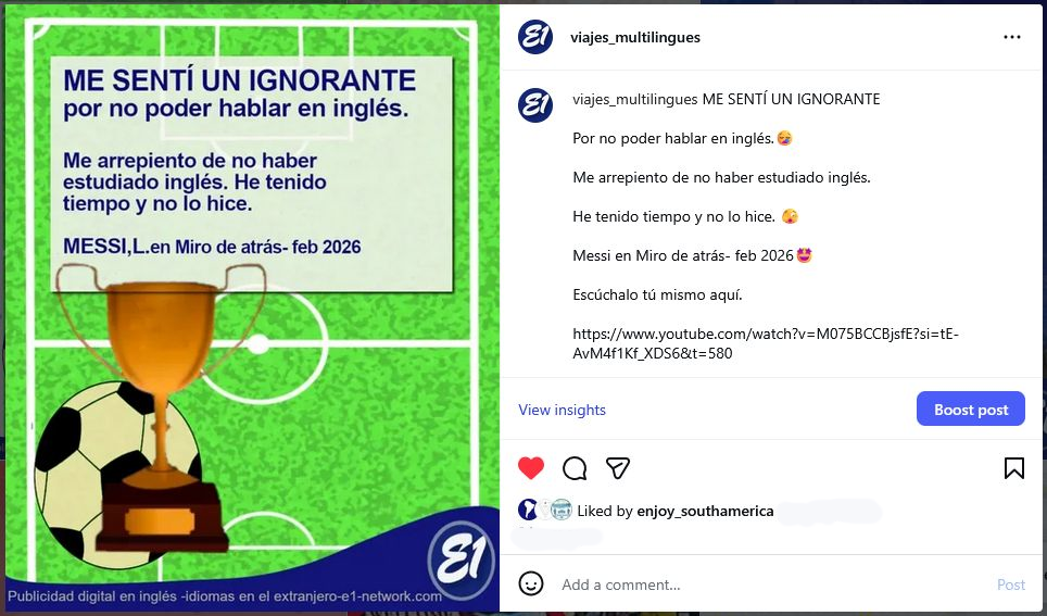 Messi se siente ignorante por no hablar inglés